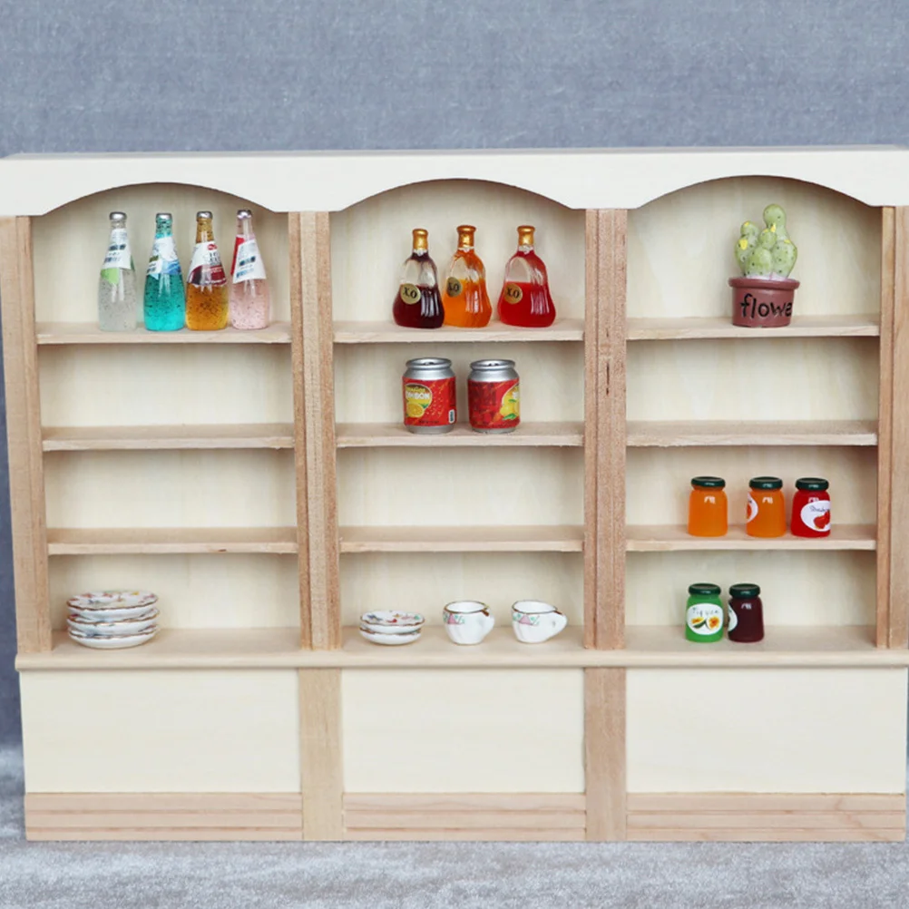 

Mini Bookcase Wood Miniature Furniture for DIY House Decoration Kids Room Design Project Craft Small Scale Shelf Collection