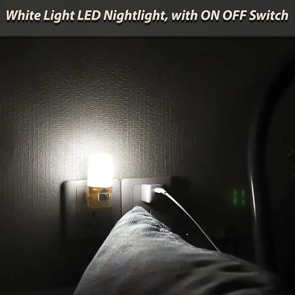 Presa LED Luci notturne Lampada da parete per interni Luce per alimentazione del bambino Luci a risparmio energetico Lampada da comodino Lampade Scale T4C7