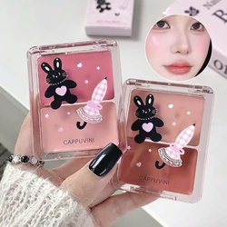 Cappuvini Pink Velvet Rabbit Water-Glow Blush Palette — Moisturizing Dual-Effect Color Expansion & Contraction, Highlighting