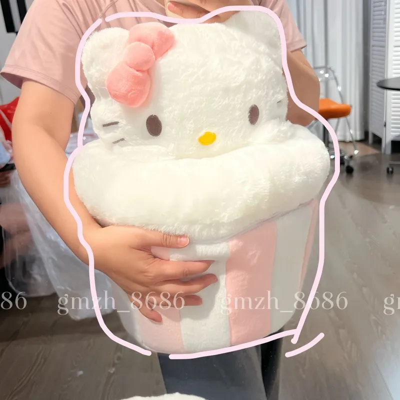 

Sanrio Hello Kitty Lovely Storage Bucket Plush Miscellaneous Storage Bag Snime Stuffed Doll Kawaii Home Decor Clothing Storage B