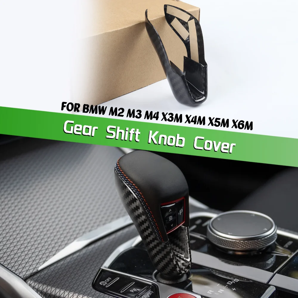 

For BMW M2 G87 M3 G80 M4 G82 G83 X3M F97 X45 F98 F95 2021-2025 Real Carbon Fiber Gear Shift Knob Cover Car Gear Knob Trim