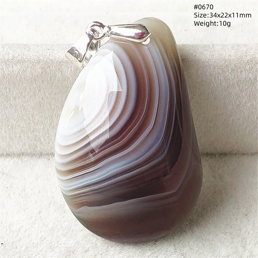 MUKO GEMS Persian Agate Pendant Necklace Brown 9