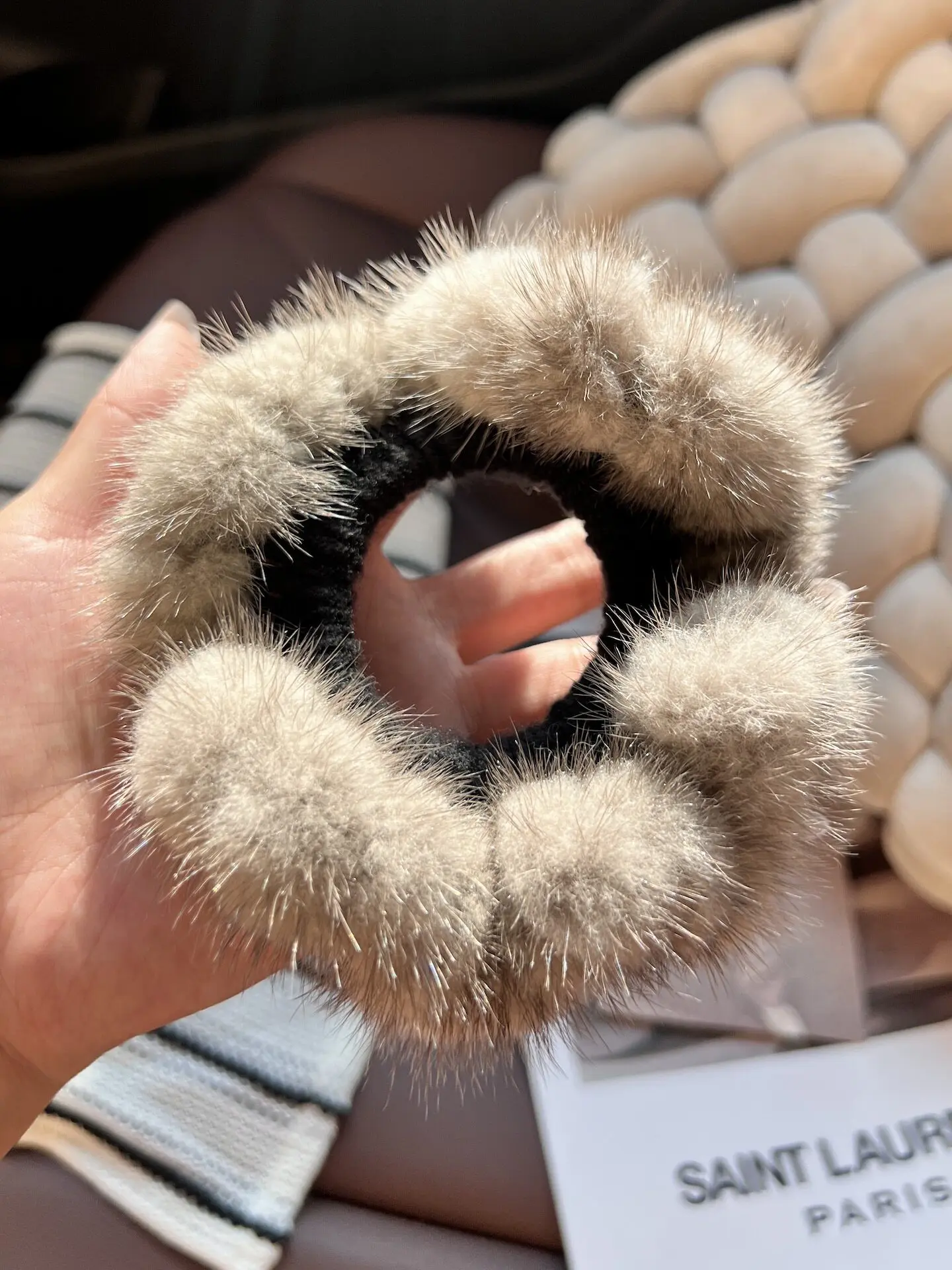 Luxury Real MInk Fur Hair Ties for Women Autumn Winter Ponytail Elastic Hair Bands Plush Big Loop Hair Accessories Headwear