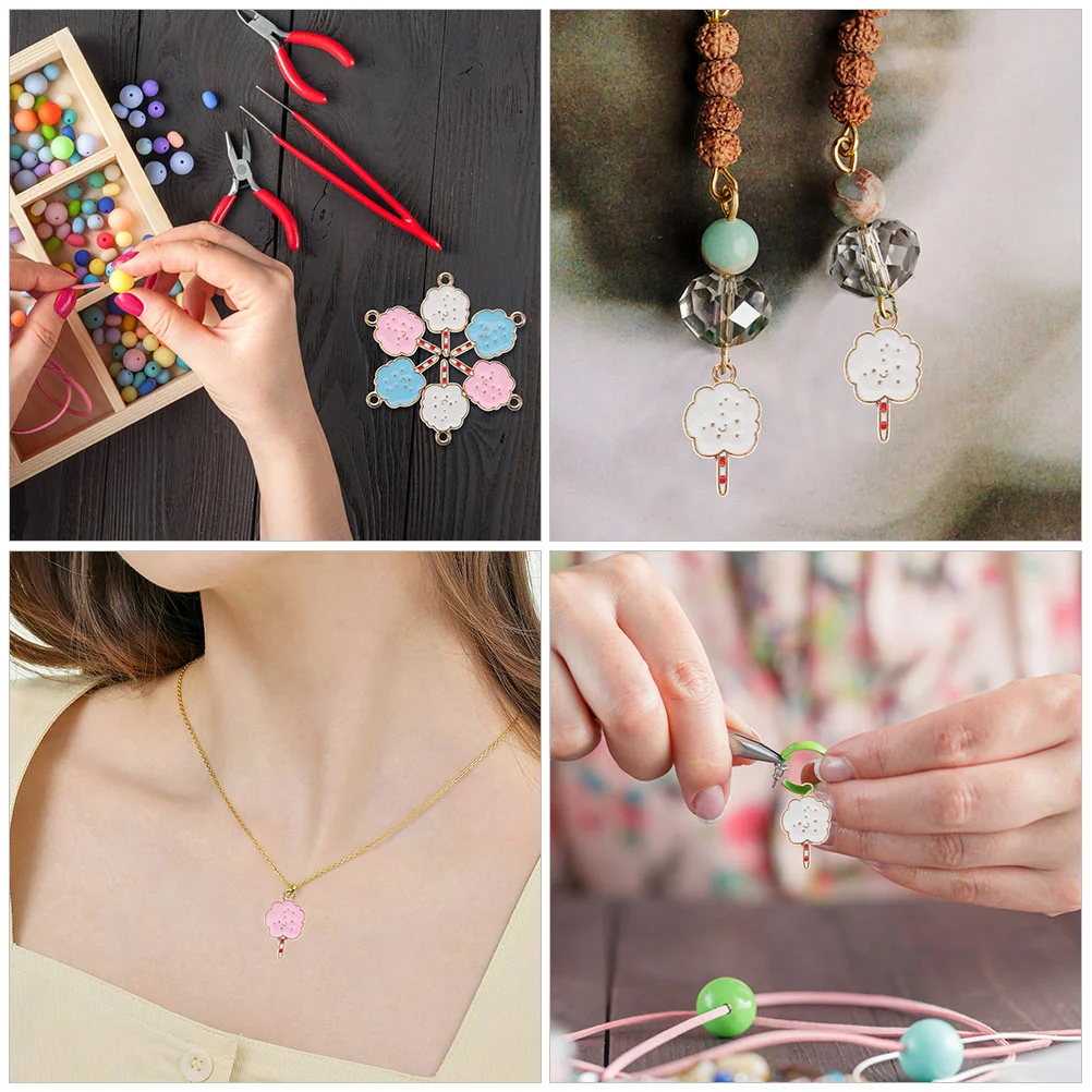 6 ชิ้นจี้ Charm สร้อยคอเครื่องประดับทําอุปกรณ์เสริม DIY น่ารักต่างหู Lollipop Charms ที่ไม่ซ้ํากัน