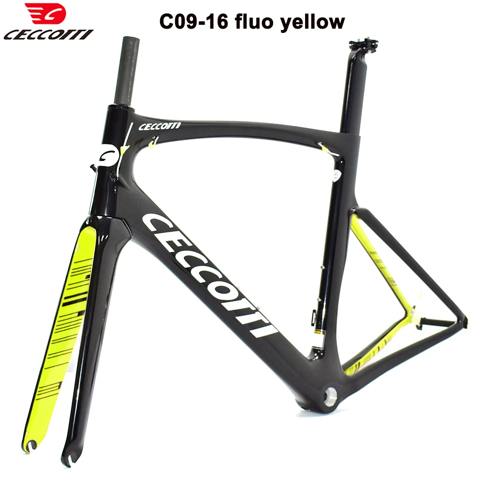 Ceccotti-Road Bike Carbon Frame V Brake Bicycle Frameset BB68 Thread