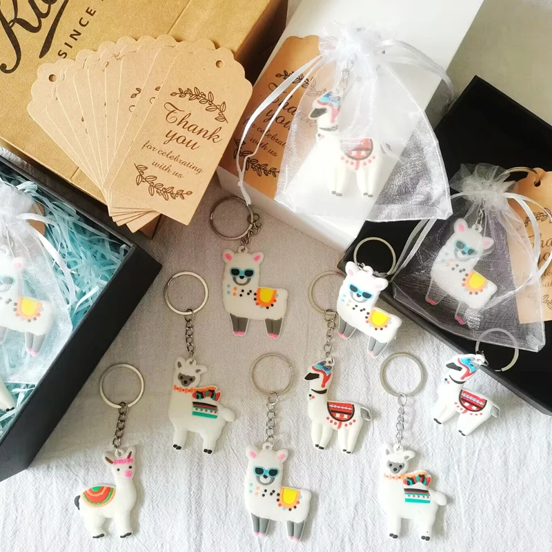 36 PCS Creative Alpaca Keychains Cute Cartoon Animal Novelty Key Ring For Alpaca Themed Party Decoration Birthday Party Favor Ac