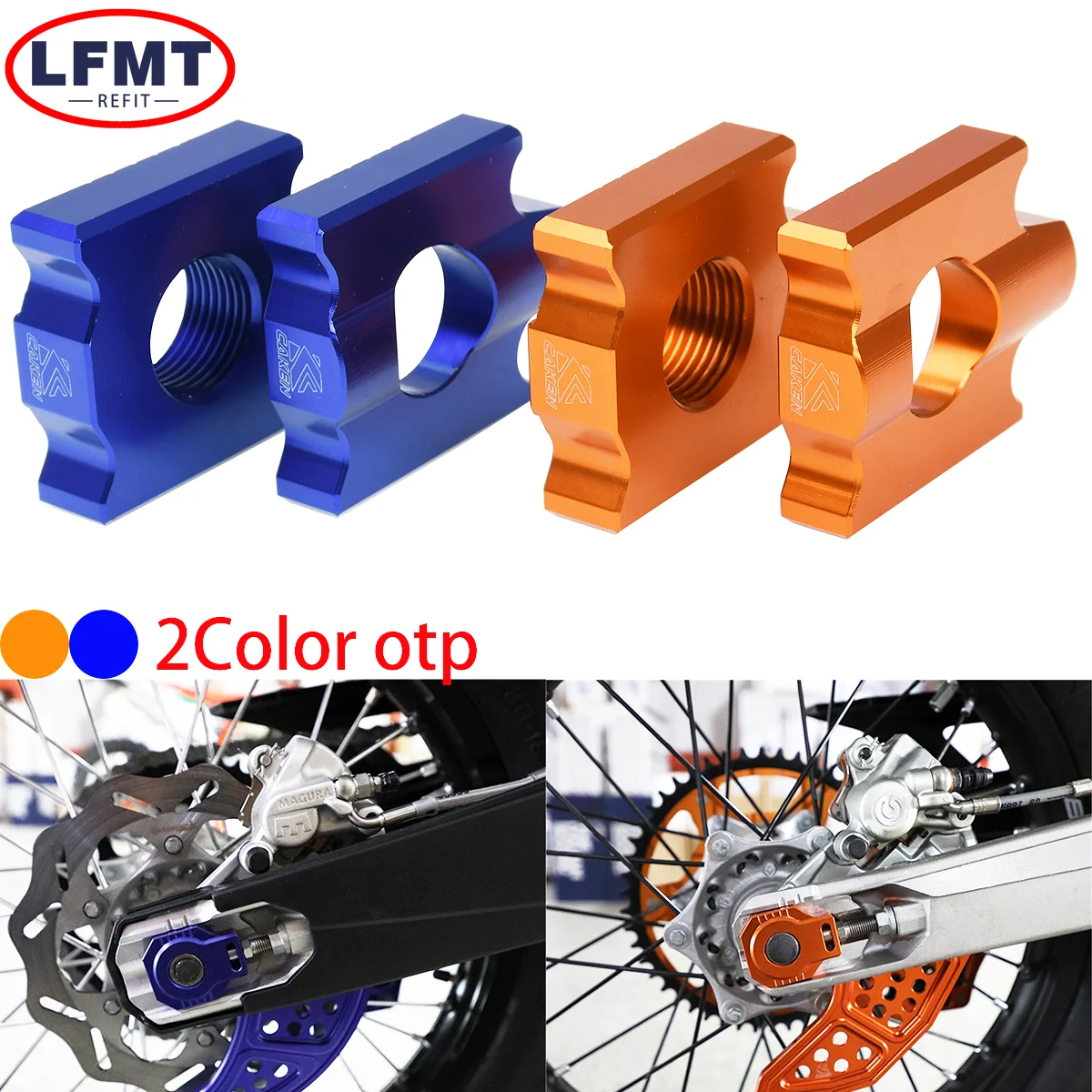 

For Husqvarna TC FC TE FE 125 250 350 450 KTM SXF XC XCF XCW XCWF EXC EXCF Motorcycle 20mm CNC Rear Chain Adjuster Axle Blocks