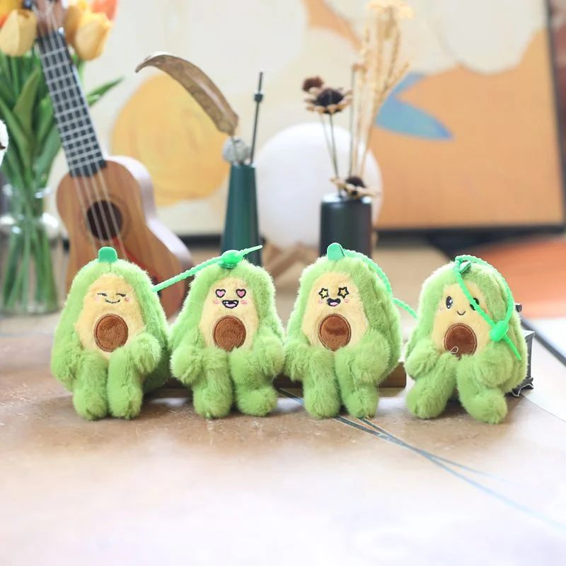 1Pcs 13cm Avocado Pendant Cute Doll Key Chain Plush Toy Stuffed Toys Bag Pendant Ornaments Birthday Gift For Kids Girl