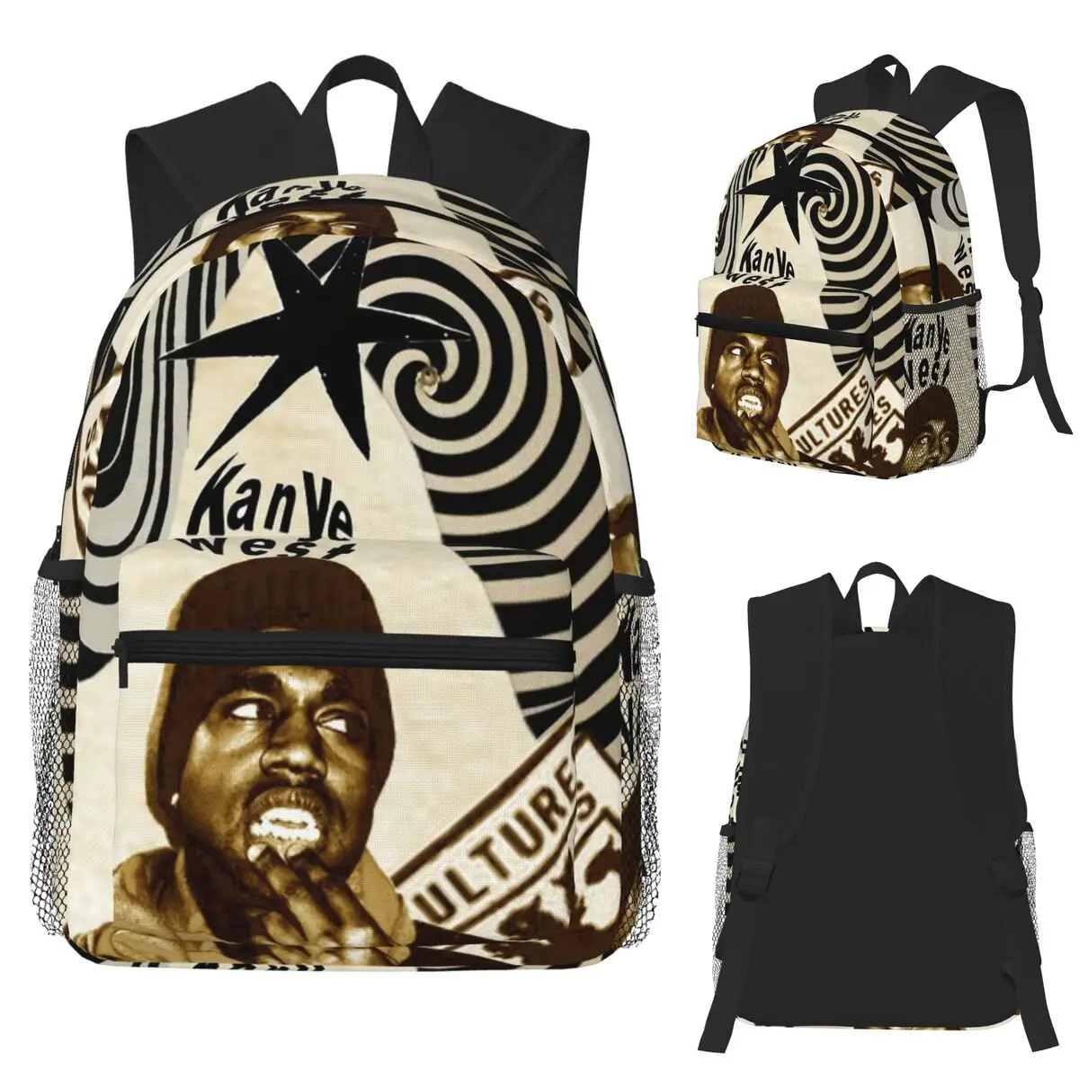 

Kanye West Student Backpack School Bag Hiking Travel Daypack for Boys Girls Fashion Bookbag Shoulder Bags