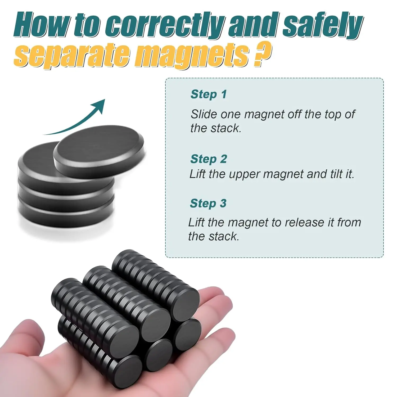 20/40/50/100Pcs Black Industrial Magnets, Round Magnetic Discs, Fridge Ferrite Magnets for Fridge & Bulletin Board, 17x2.5mm view 3