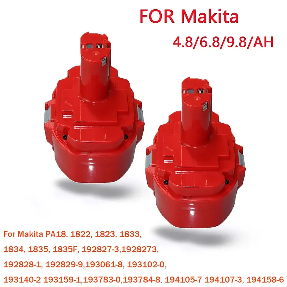 PA18 Makita 18V 4800mAh 6800mAh 9800mAh Akumulator Ni-MH zastępujący Makita 18V PA18 1822 1823 1833 1834 1835 1835F 192828 -1 192829 -9