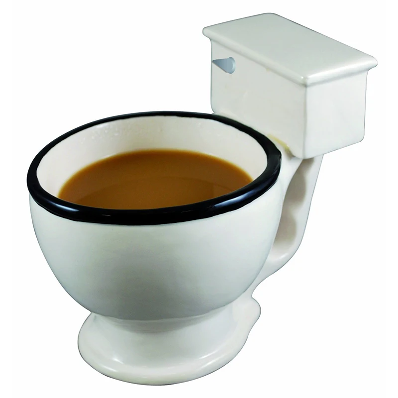 300ml Novelty Toilet Shape Mug Cup Coffee Ceramic Mug With Handle Water Cup Coffee Tea Milk Ice Cream Cup Funny For Gifts