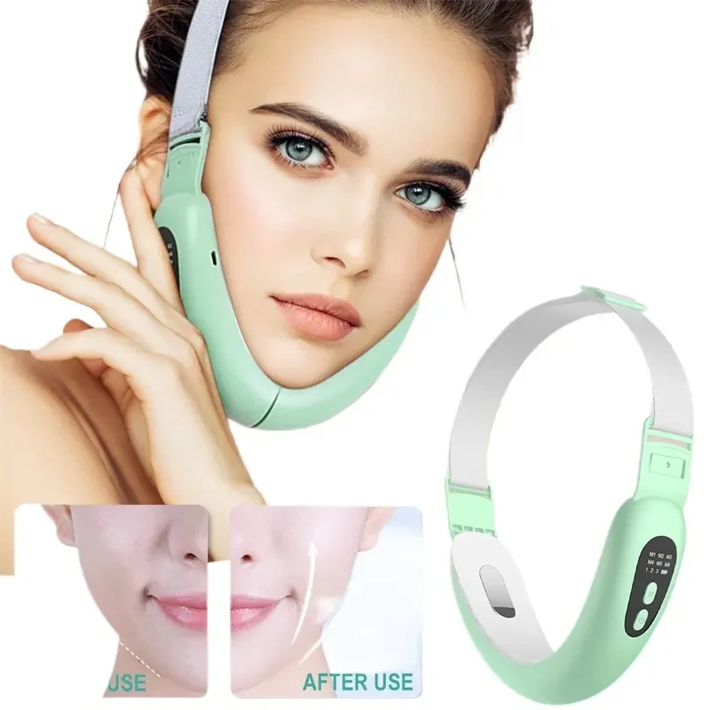 Masseur Facial à vibrations pour Lifting du visage, Double menton, ligne en V, ceinture de levage, dispositif de beauté