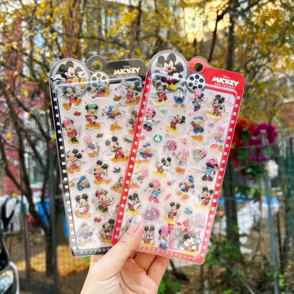 Disney Mickey Mouse Donald Duck Three-Dimensional Relief Crystal Sticker Diy Phone Case Water Cup Decorate Friend Birthday Gift