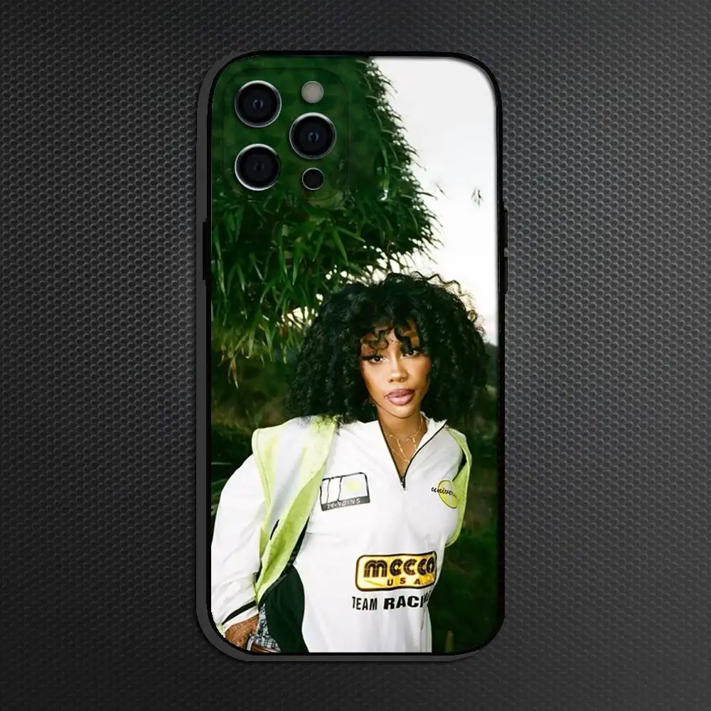 حافظة هاتف S-SZA L-Lana لهاتف آيفون 16,15,14,13,12,11 Plus, Pro Max, أخرى غطاء أسود ناعم