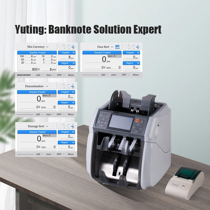 Máquina de contagem de dinheiro contador de contas 2022 nota mista multi moeda máquina classificadora de dinheiro pequeno contador de dinheiro