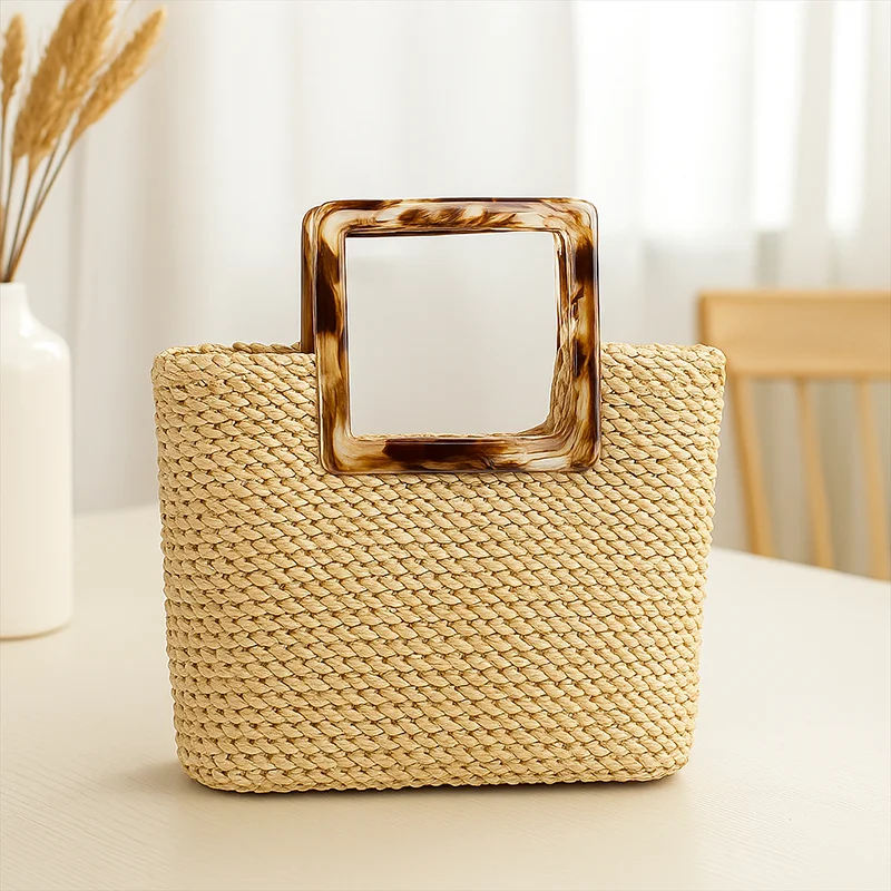 2Pcs Amber Plastic Handle Women's Bag Handles Acrylic O D Ring Handbag Woven-bag Replace Rings Purse Frame DIY Bags Accessories