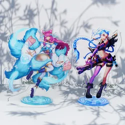 16CM GAME LOL Spirit Blossom Ahri Jinx Zoe Yasuo Cosplay Acrylic Stand Figure Accessories Cosplay Cartoon Badge