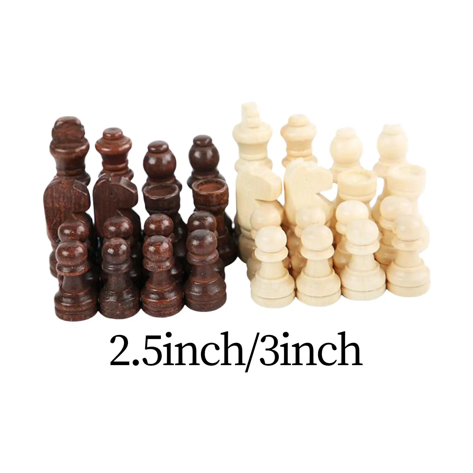 32 Pieces Wooden Chess Pieces Tournament Chessmen Chessboard Chess Game Pawns