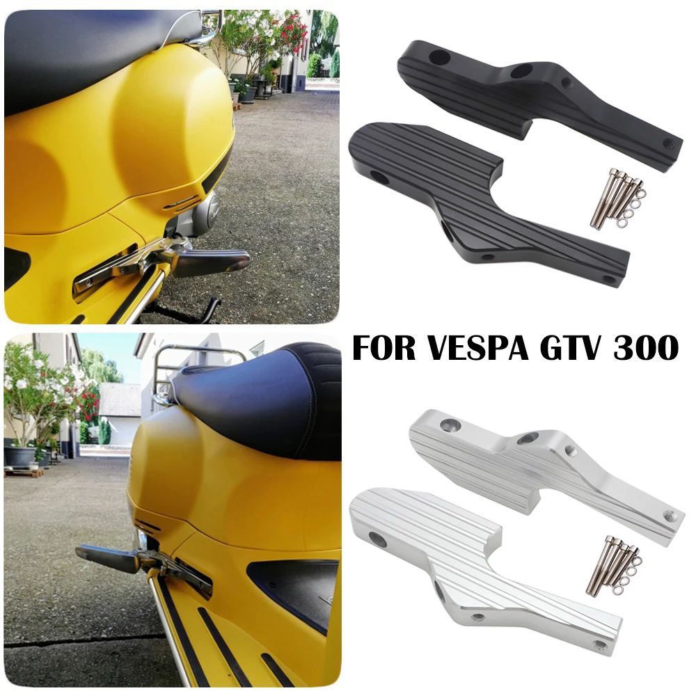 New Passenger Foot Peg Extensions Extended Footpegs for Vespa GT GTS GTV 60 125 200 250 300 300ie Vespa Motorcycle Accessories