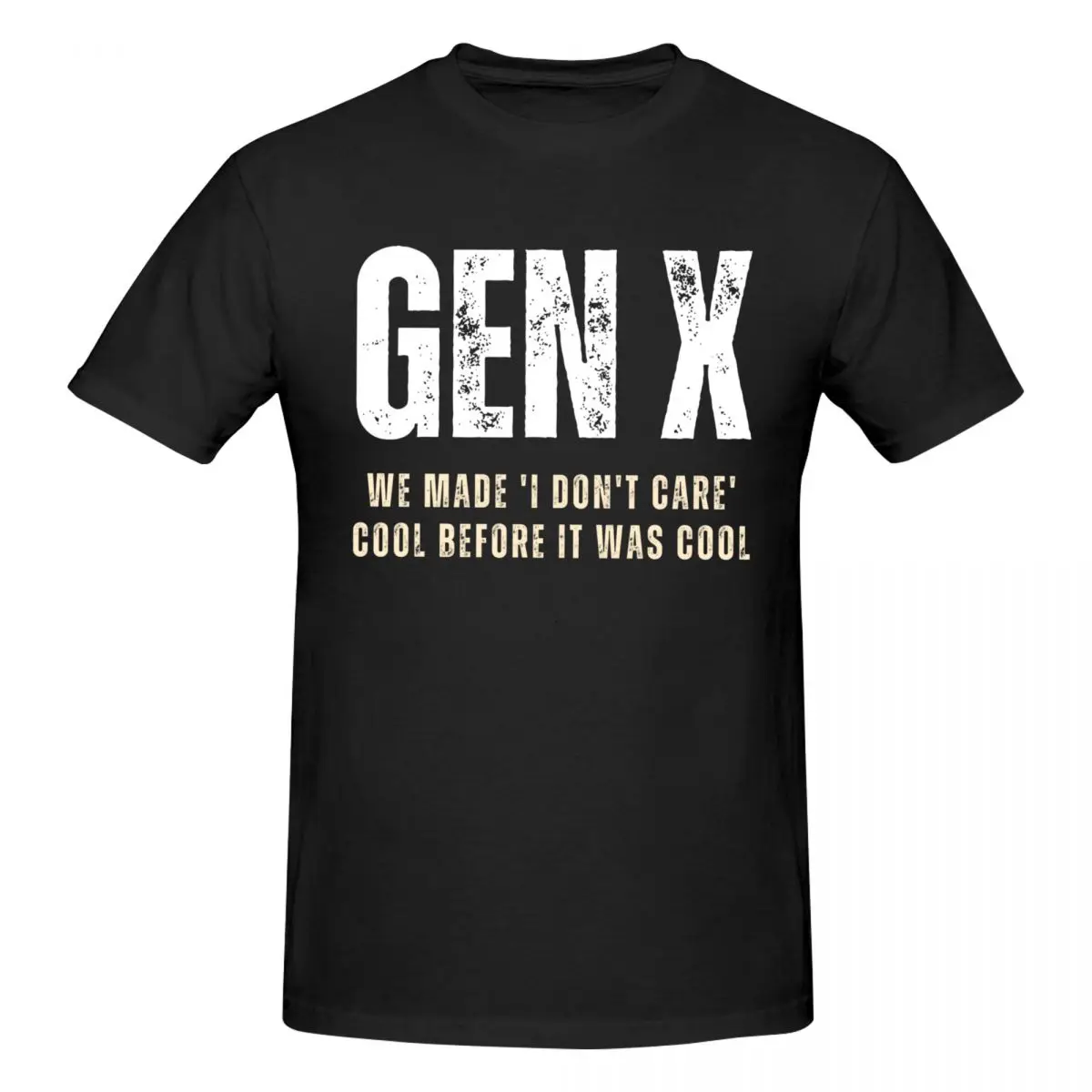 Men Gen X Boomers We Don't Care Fun T Shirt Vintage Big Size Cotton Crewneck Sleeve Tshirt Men