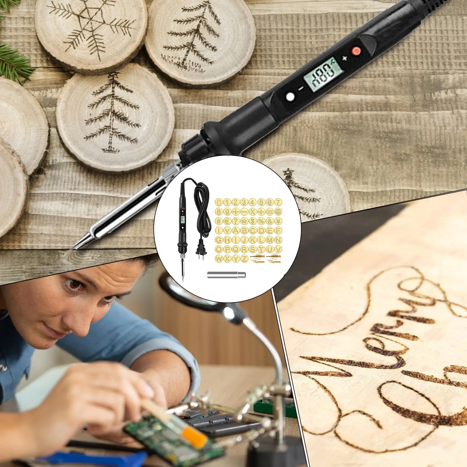 

Набор для выжигания по дереву для взрослых: регулируемый гравировальный инструмент, ручка для выжигания, регулируемый гравер по дереву, инструмент для начинающих.