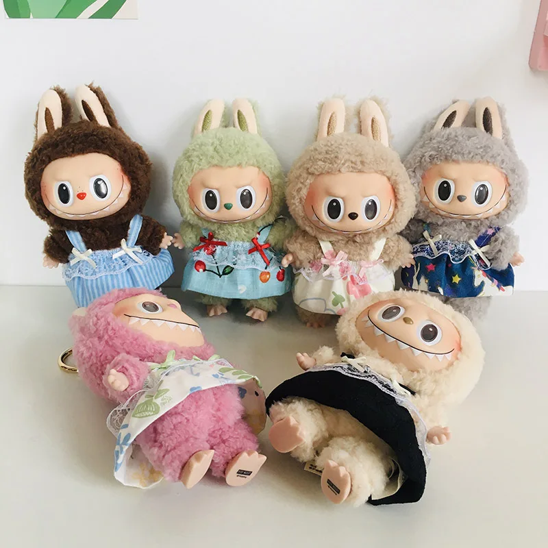 

Cute Mini Plush Doll'S Fresh & Chic Sleeveless Dress 15/17cm Labubu I II III Idol Dolls Accessories For Sitting Party Clothing