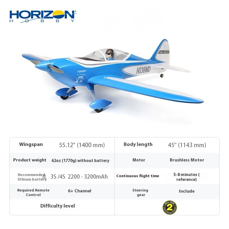 Horizon Model Commander 1,4 m modelvliegtuigen Vaste vleugelafbeelding Echt op afstand bestuurbaar vliegtuig