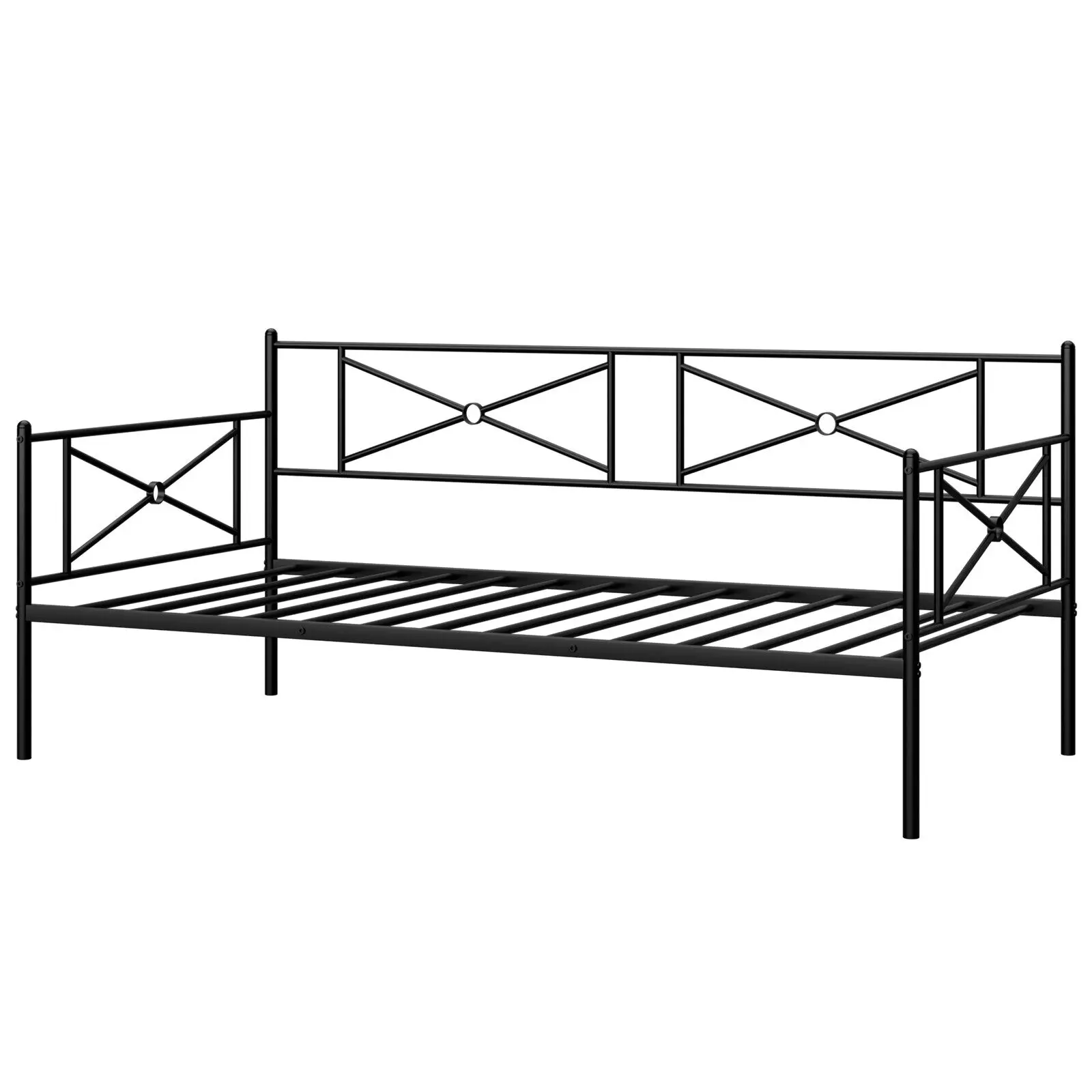 Costway Metal Daybed Frame Twin Size Slat Support Mattress Foundation Living Room Black