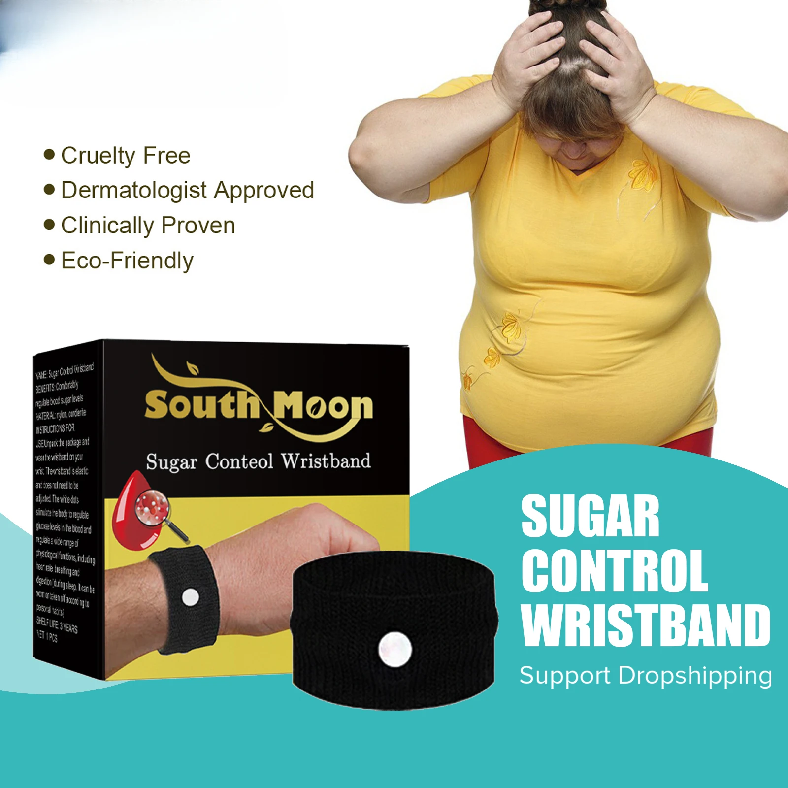 1pc Sugar Control Wristband Blood Glucose Management Body Care Wrist Strap Regulate Blood Sugar Levels Safe Health Care Tools