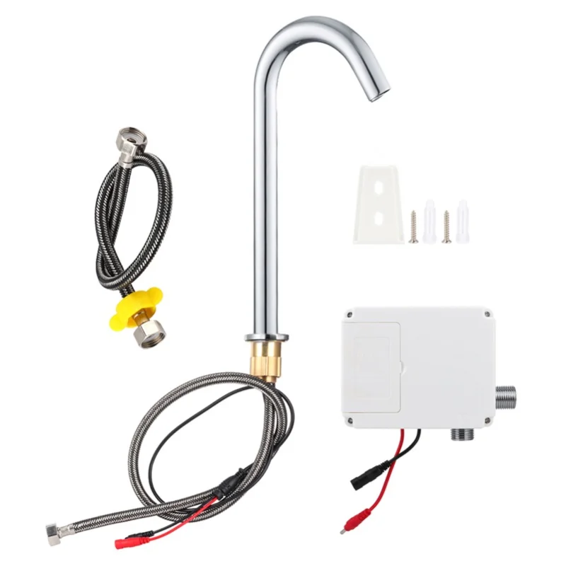 G1/2in Thread Automatic Induction Sensor Water Faucet Infrared Single Cold Tap With Control Box(Type Haute Hauteur Pour Bassin