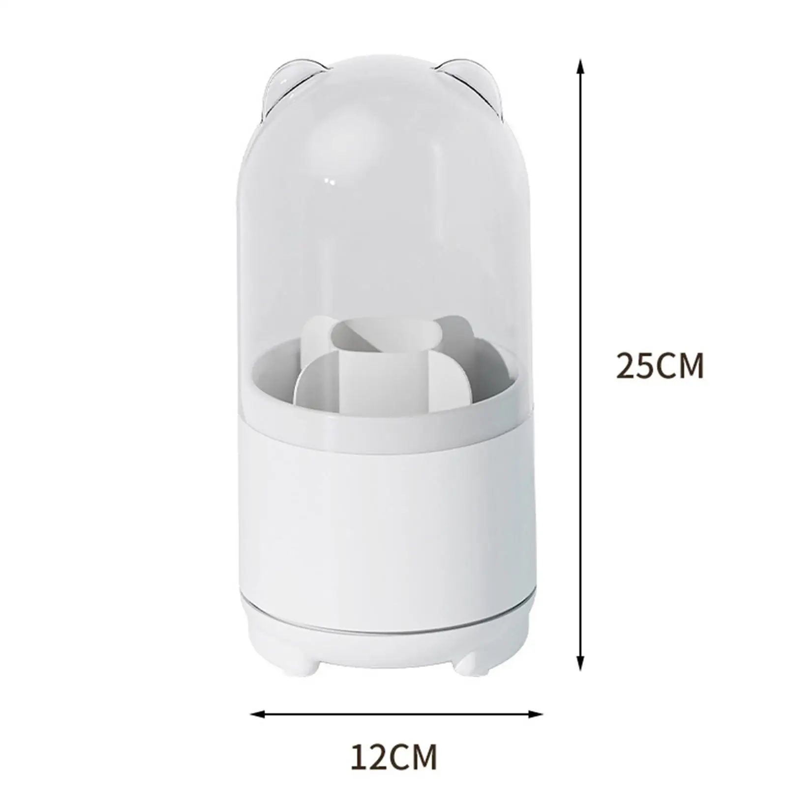 Desk Organizer for Makeup Brushes Pen Holder 360 Rotating Cosmetic Container 5 Slots for Home Office Bedroom Vanity Table