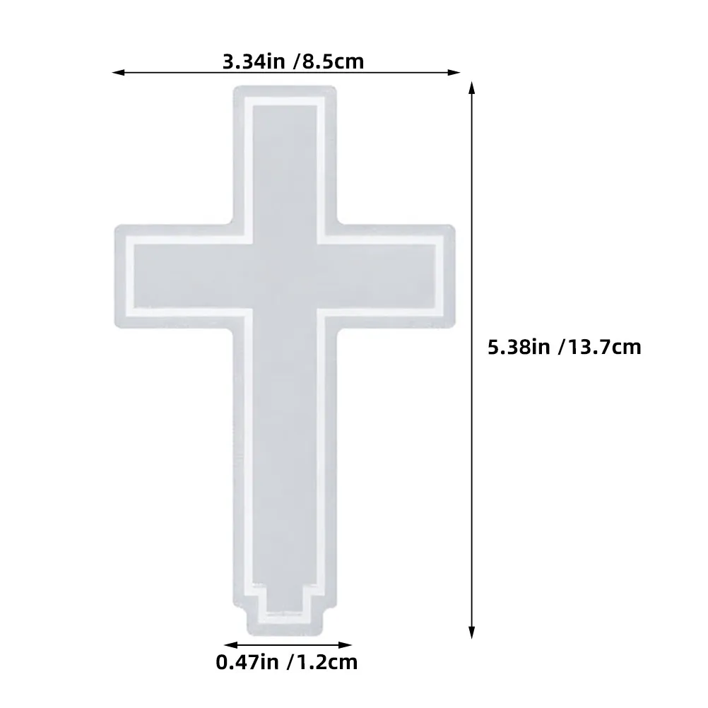 Elegant Church Inspired Cross Silicone Mold Large Standing Design with Base for Resin Casting DIY Home Decor Sculpture Crafting