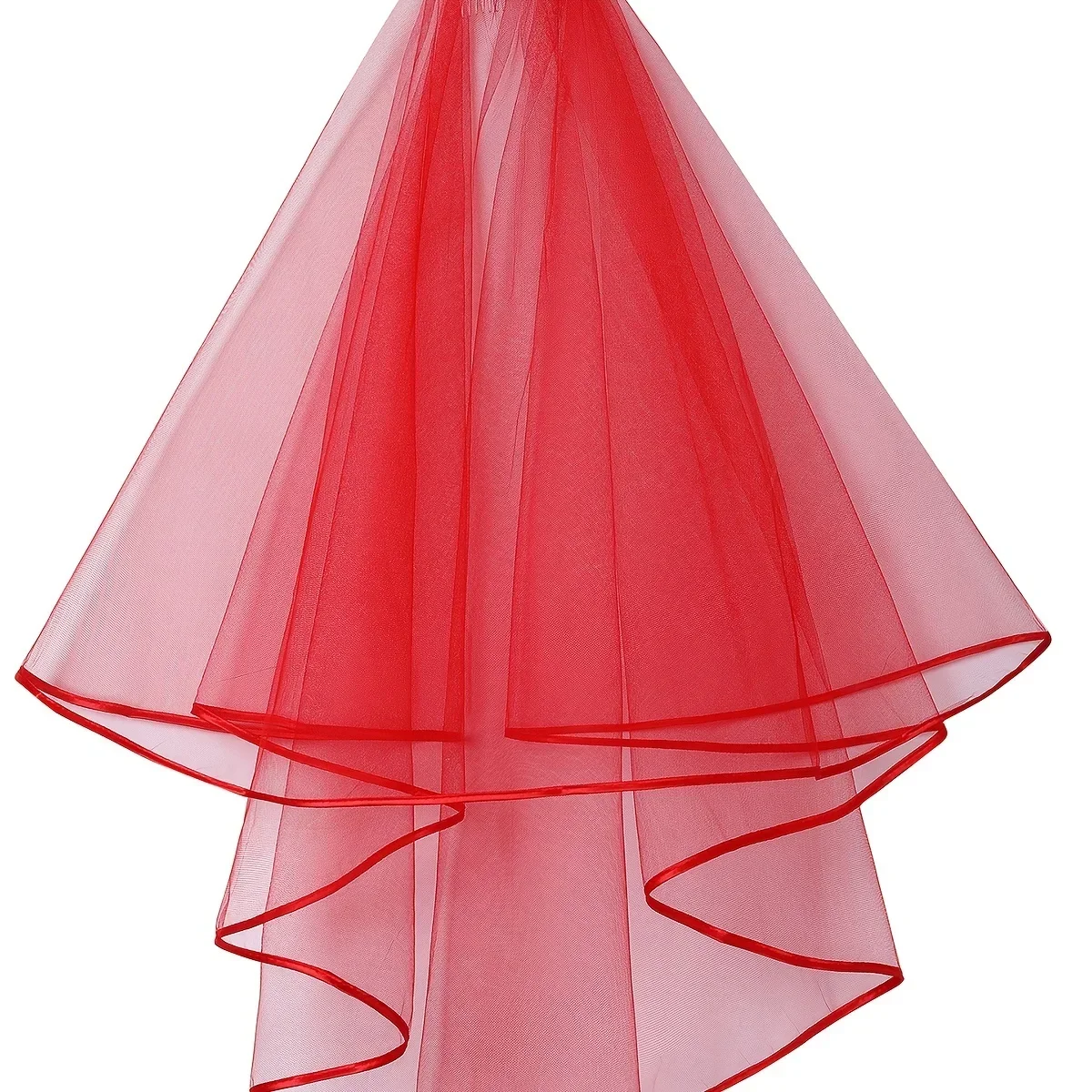Wedding Veils Two Layer Short Lace Bridal Veil with Comb 60cm Black Red White for Bridal Wedding Dresses Hair Accessories 2023