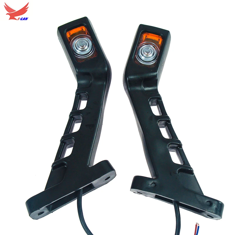 A Pair YI-LAN 12V 24V Trailer Truck LED Side Marker Light 4LED Turn Signal Indicator Stop Lamp For RV Lorry Caravan