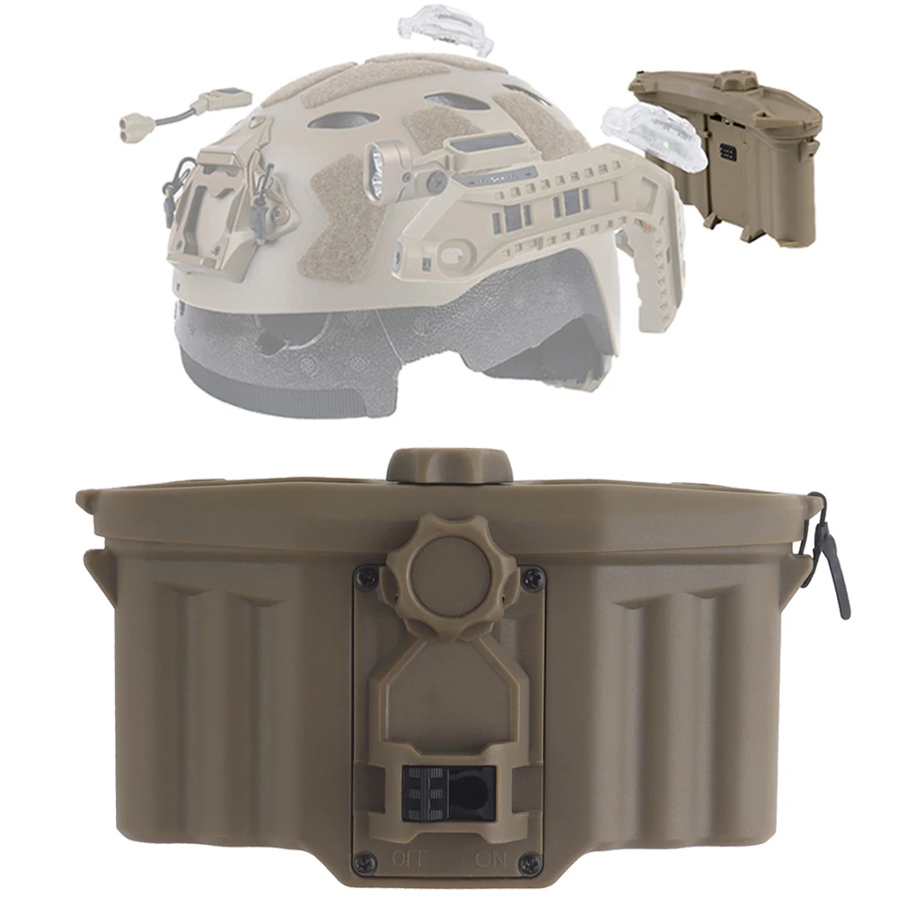 

Tactical Modular ARC Rail Battery Box for ARC Integrated Signal light/Flashlight/IR Lights Power Supply System FAST Helmet Gear