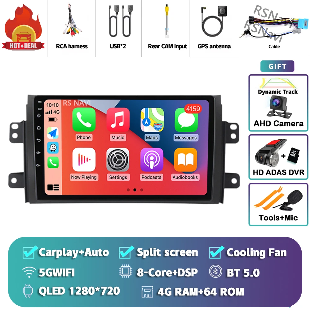 Android 15 Carplay Autoradio Multimedia Voor Suzuki SX4 SX 4 2006-2013 Head Unit BT GPS video DVD DSP Speler Autoradio Stereo