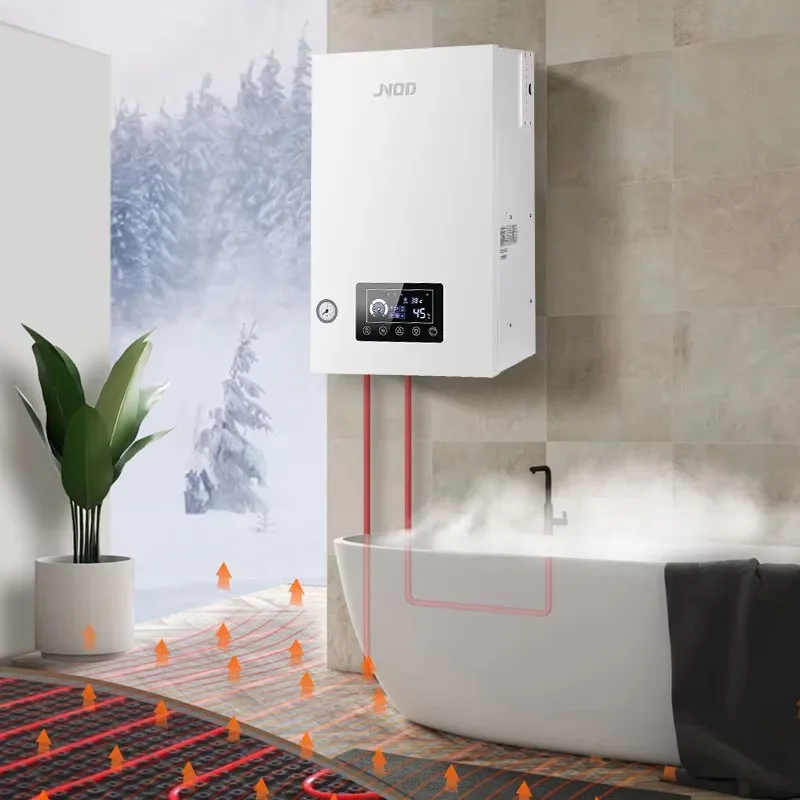 Caldera eléctrica combinada para calefacción de suelo, radiador, suministro de agua caliente para toda la casa