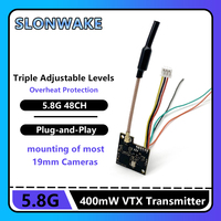 SLONWAKE 5.8G 48CH 400mW e7087U MINI VTX Transmitter.with Suitable for 19*19 mm cameras.for RC FPV Long Range Fixed-wing Drones.