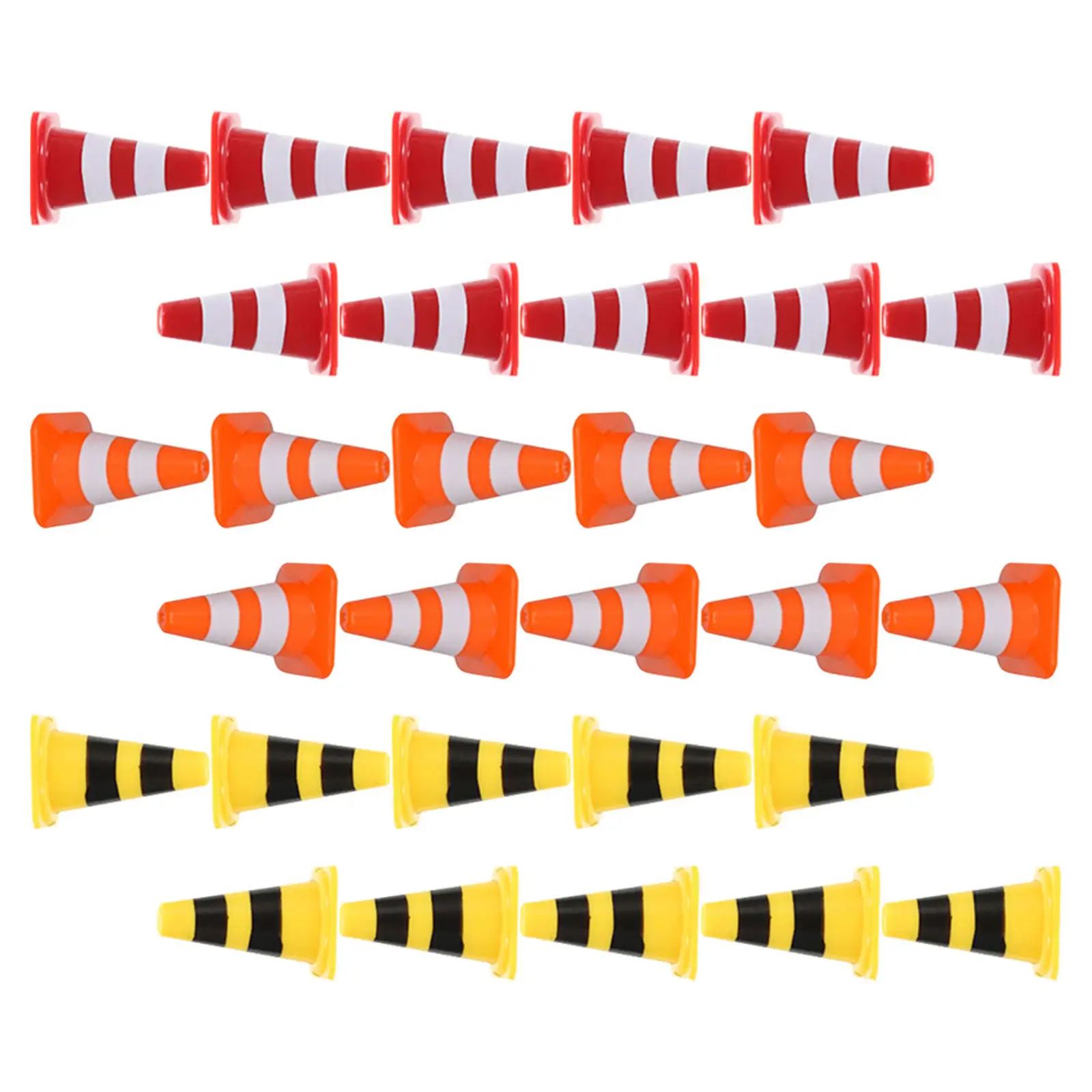60Pcs Kids Play Traffic Signs Miniature Road Safety Cones Safe Plastic Educational Learning Role Construction
