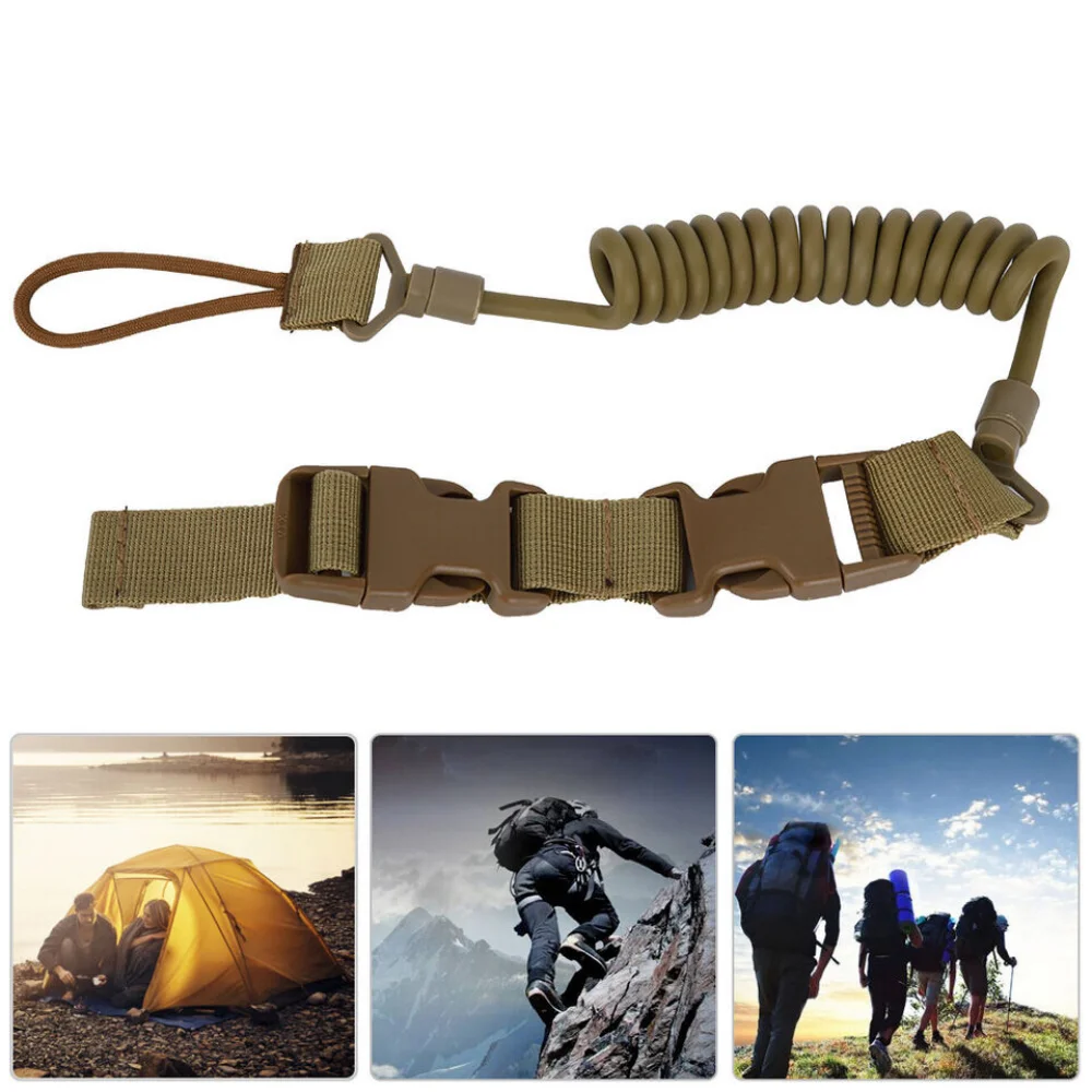 Multi-purpose Spring Lanyard Outdoor Wear-Resistant Elastic Key Chain Safety Rope Anti Loss Military Tactical Lanyard