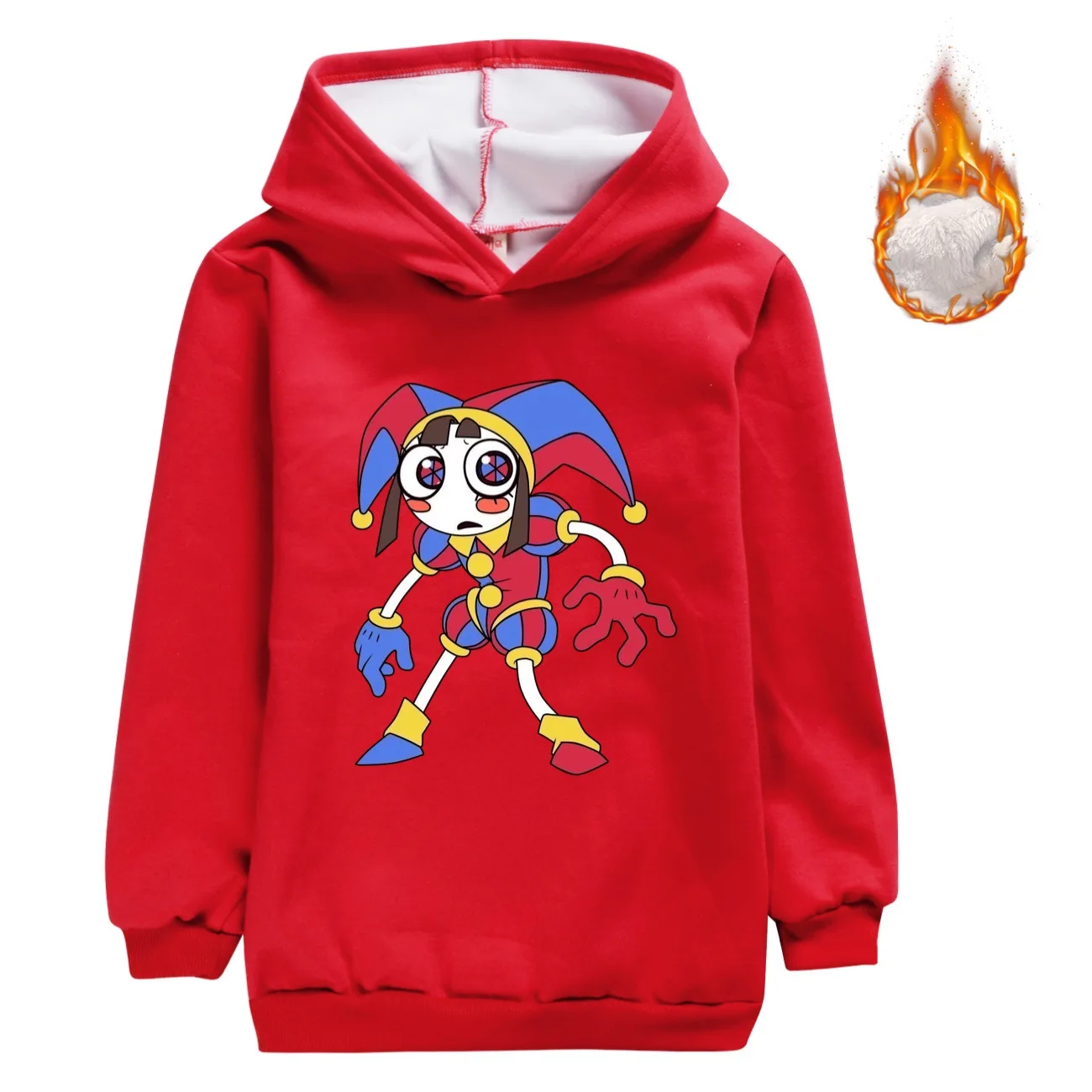 The Amazing Digital Circus Hoodie Kids Cartoon Pamni Jax Clothes Baby Girls Winter Thicken Plush Sweatshirts Boys Warm Outerwear