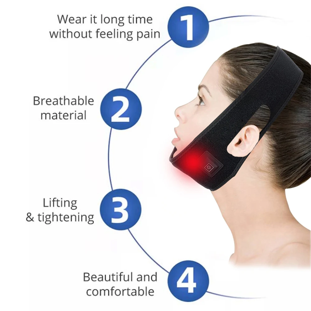 660Nm 850Nm LED Red Light Therapy Belt Facial Neck Massager Lift Chin Laser Lipo Near Infrared Skincare Beauty Tool Fashion Belt