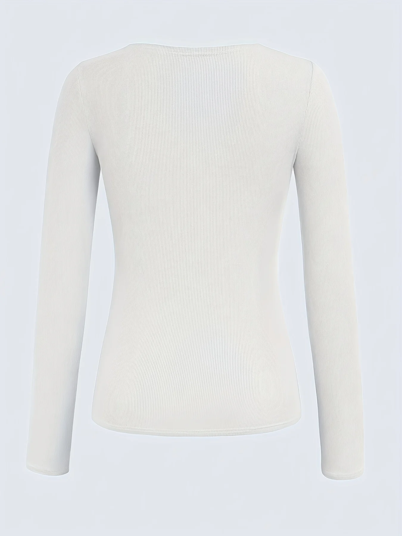 Plus Size Women Clothing Ribbed Long Sleeve Top Button Front Casual Stretchy Curvy Fit Everyday Fashion Wear
