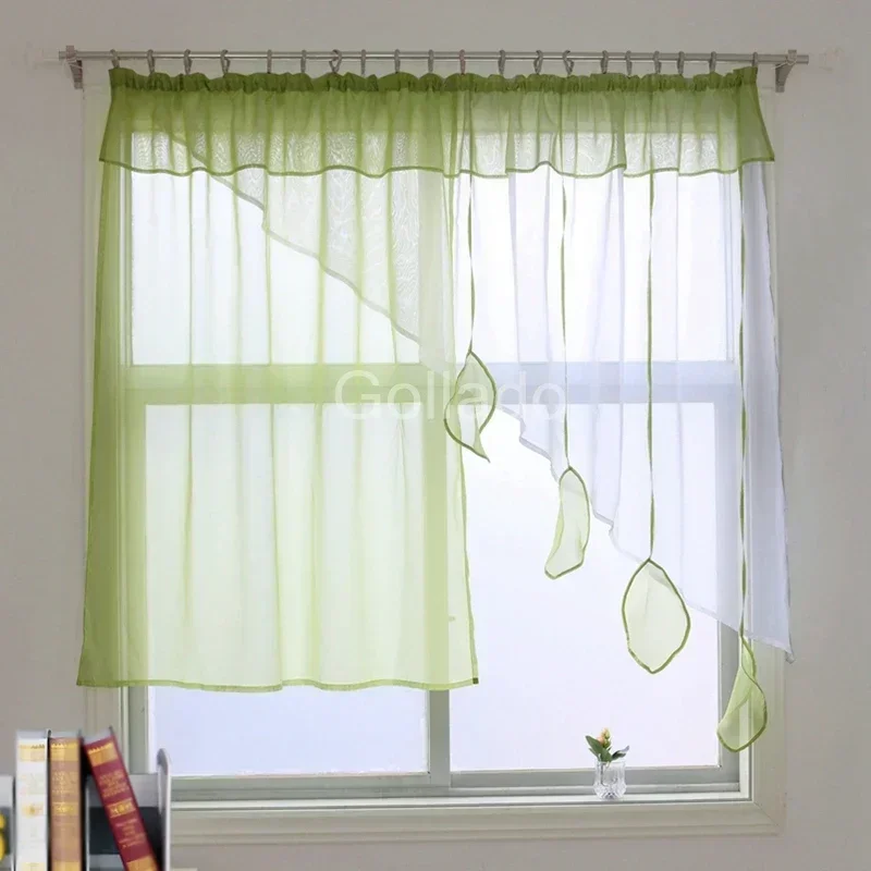 QN1903 Fashion Irregular Design With Pendant Excellent Tulle Window Curtain For Livingroom Kitchen Balcony  1PCS