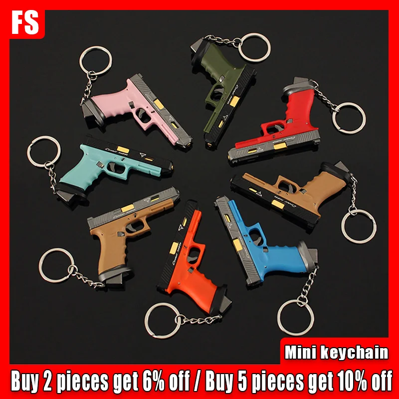 7.5cm Nylon TtiG34 Glock Metal Keychain 1:3 Detachable Semi-alloy Combat Master Gun Model Bag Accessories Game Toys Gifts Boys