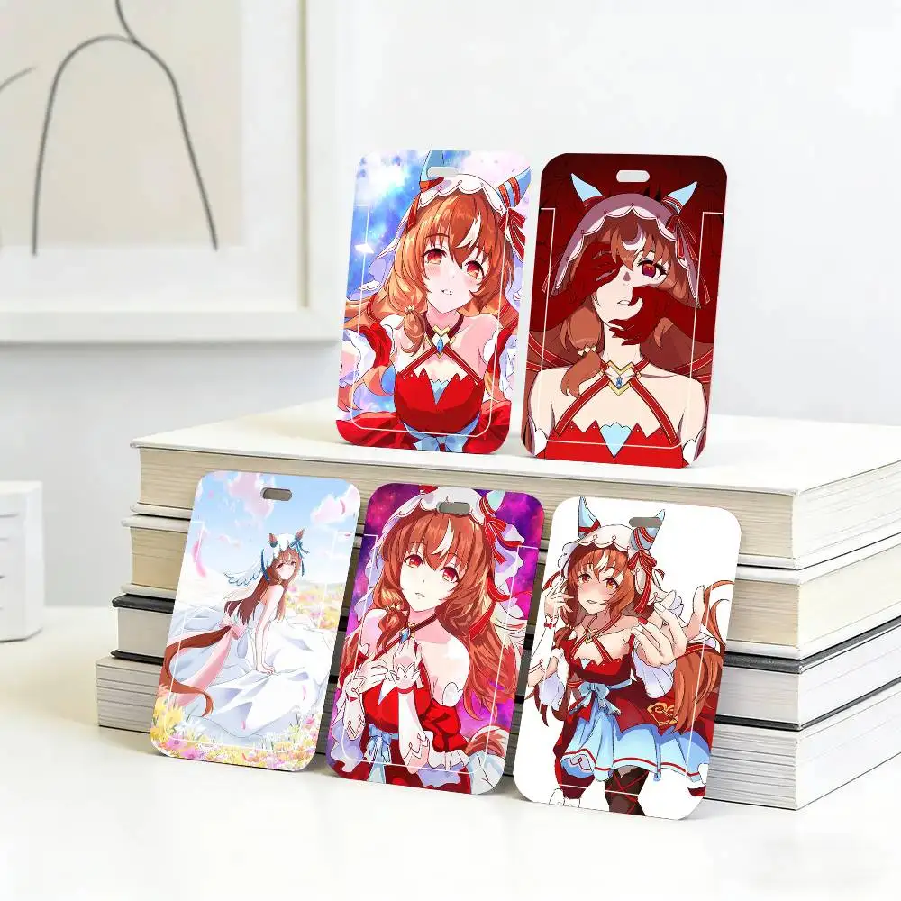 

Держатели для карт Still In Love Anime U-Uma Musume с черным ремешком, для студенческих карт питания и удостоверений личности, для школы