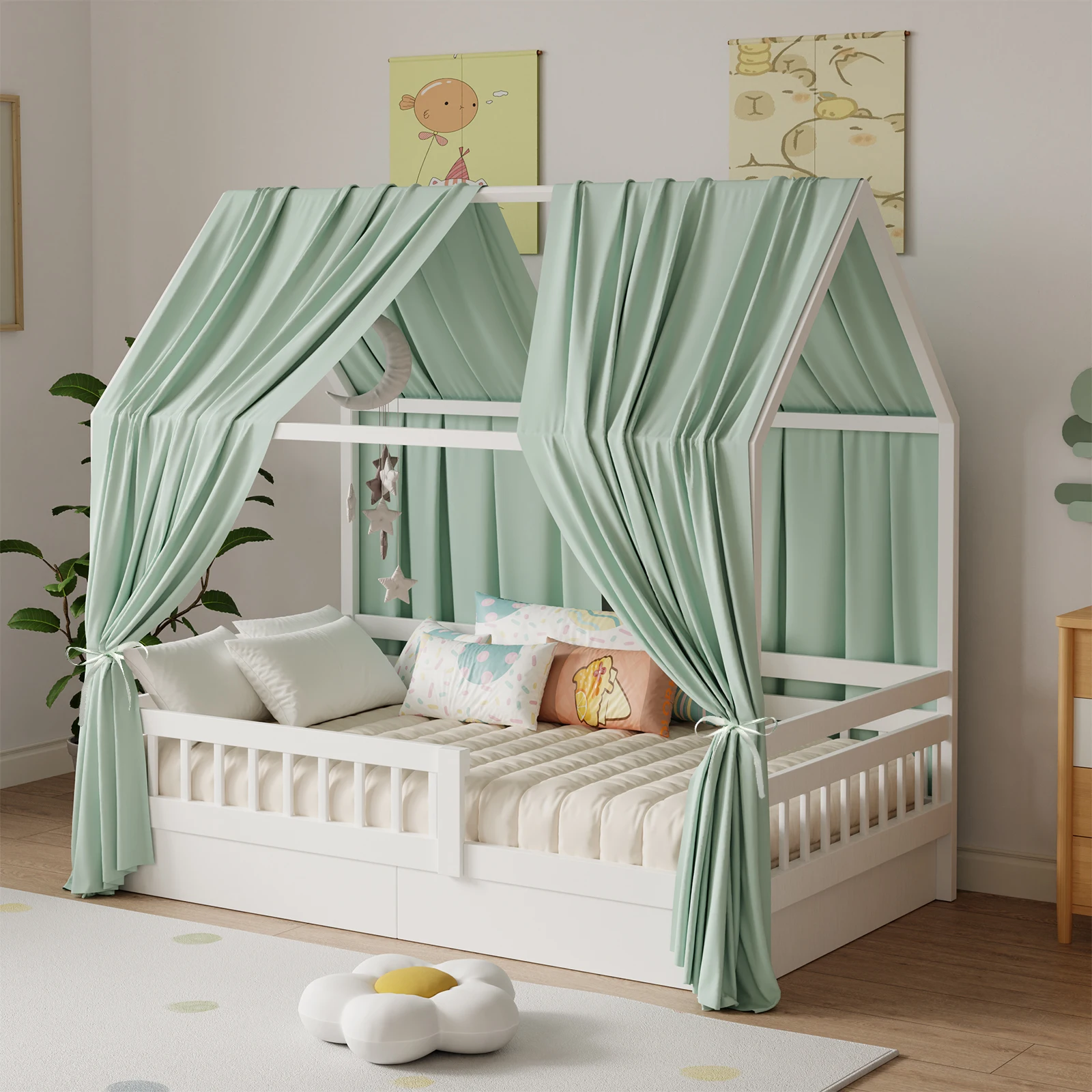 Stapelbed luifel 1/2 stuk mousseline stapelbed luifel, stoffen luifel voor stapelbedden geschikt voor bedluifel, slaapkamerdecoratie