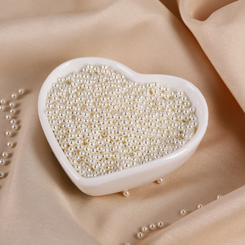 

2mm 1000pcs Wholesale Nonporous Beige Pearl Beads Craft Seed Loose for DIY Phone Case Bracelet Jewelry Making