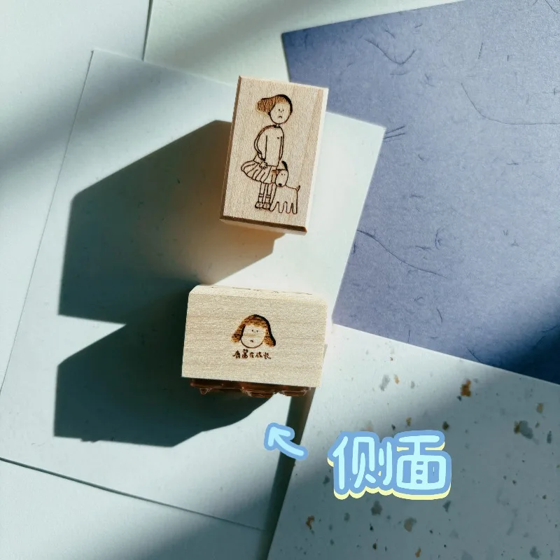 Lovely Dog And Girl Pick Up Express Wooden Rubber Stamp DIY Scrapbooking Photo Album Card Making Wood Seal